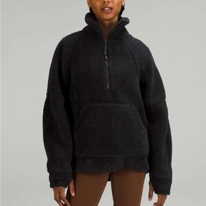 NWT Lululemon Scuba Oversized Fleece Funnel Neck Half Zip Long Jacket Black XS/S